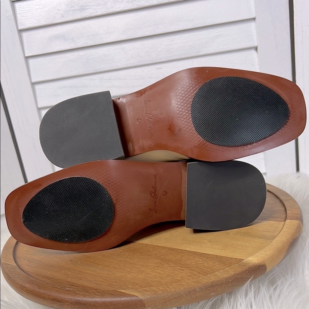 SAM EDELMAN l Thelma Chelsea Tan Ankle Boot Square Toe Elastic Side Panels Sz. 6 - Picture 10 of 13
